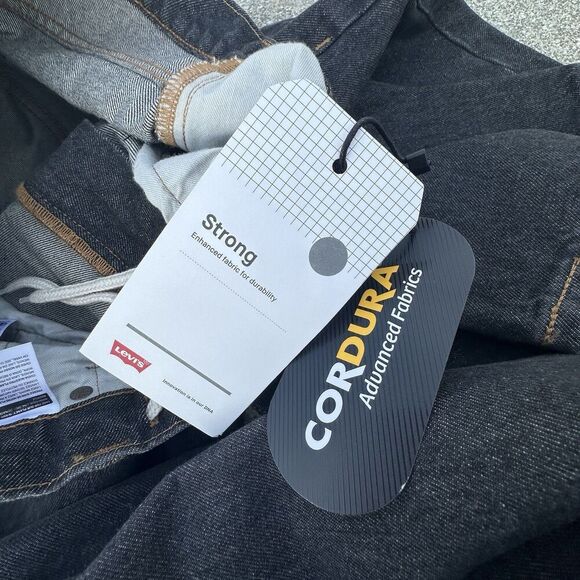 Levis Super Baggy Jeans Mens 28x34 Strong Dark Gray Denim Skate Drawstring - Picture 9 of 13